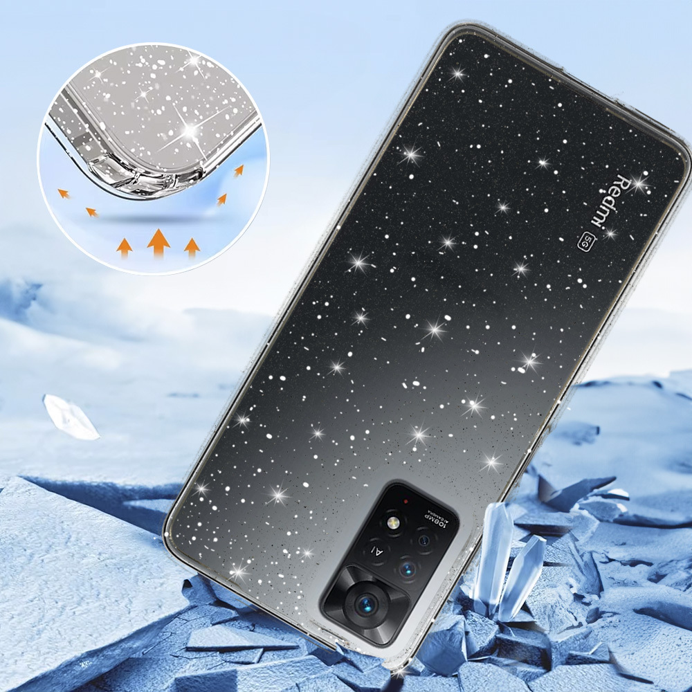 Pokrowiec Crystal Glitter Case srebrny Xiaomi Redmi Note 11 Pro 5G / 3