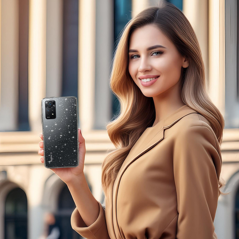 Pokrowiec Crystal Glitter Case srebrny Xiaomi Redmi Note 11 Pro 5G / 4