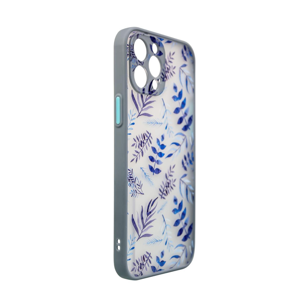 Pokrowiec Design Case Kwiaty ciemnoniebieski Apple iPhone 12 Pro / 3