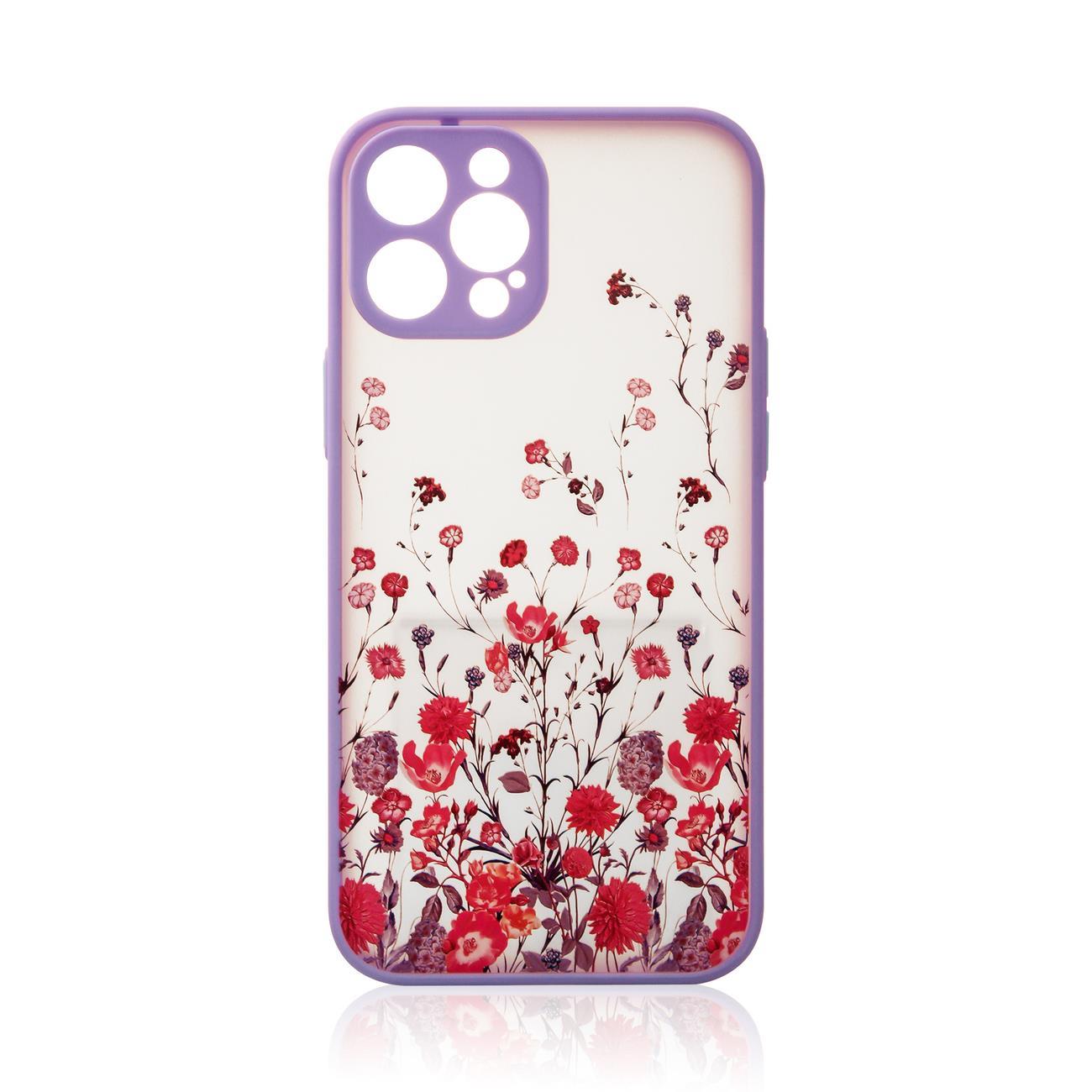 Pokrowiec Design Case Kwiaty fioletowy Apple iPhone 12 Pro