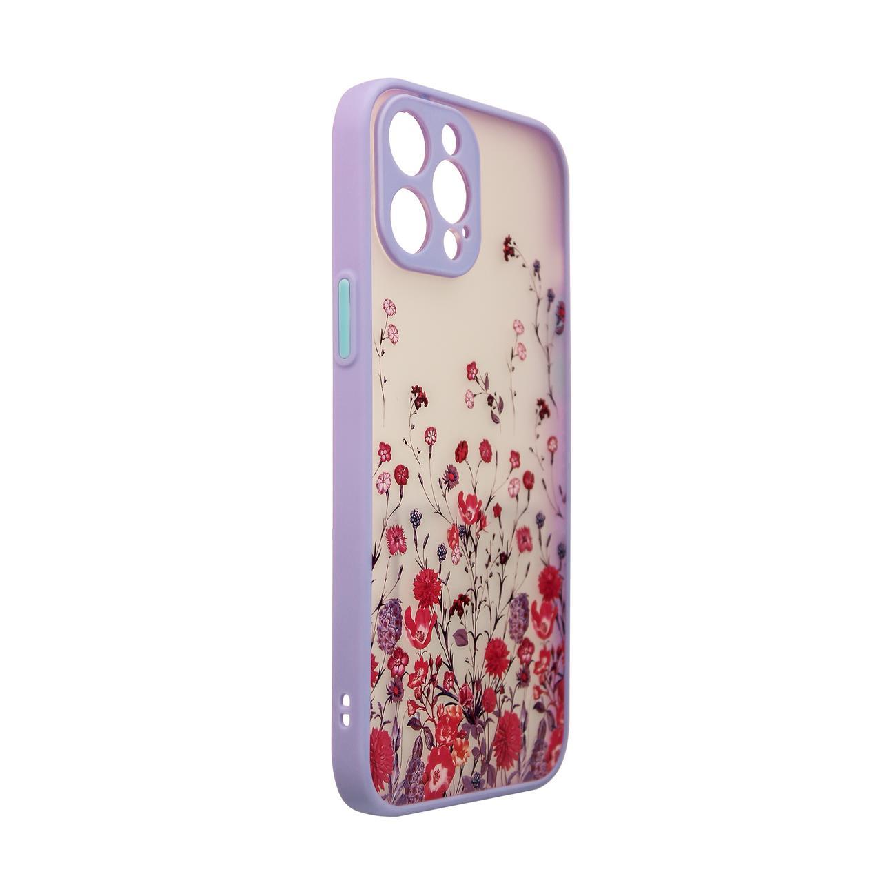 Pokrowiec Design Case Kwiaty fioletowy Apple iPhone 12 Pro Max / 3