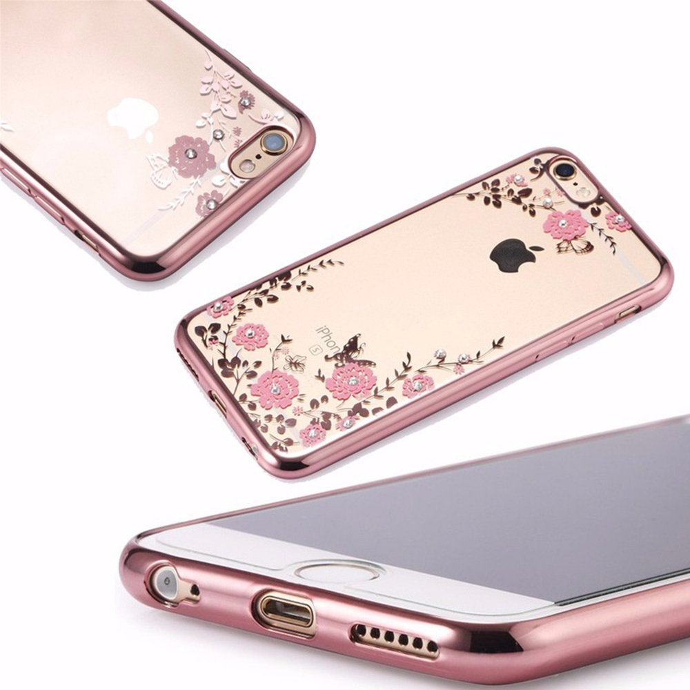 Pokrowiec Diamond Flower rowy Apple iPhone 7 / 4