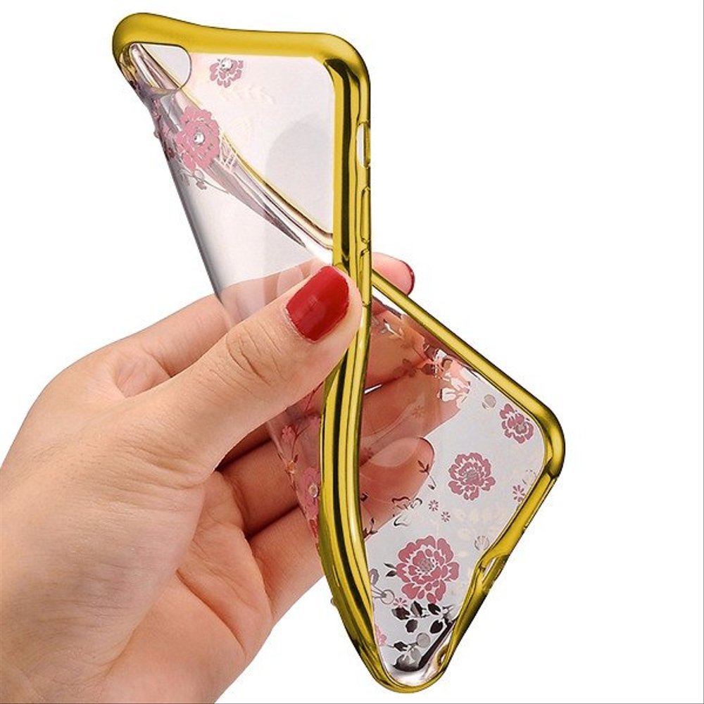 Pokrowiec Diamond Flower z�oty Apple iPhone XR / 2