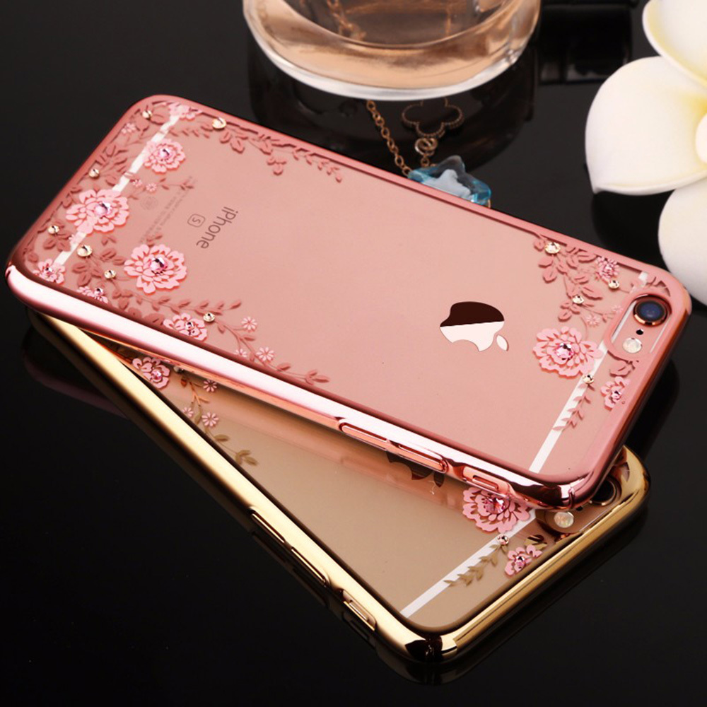 Pokrowiec Diamond Flower z�oty Apple iPhone XR / 5