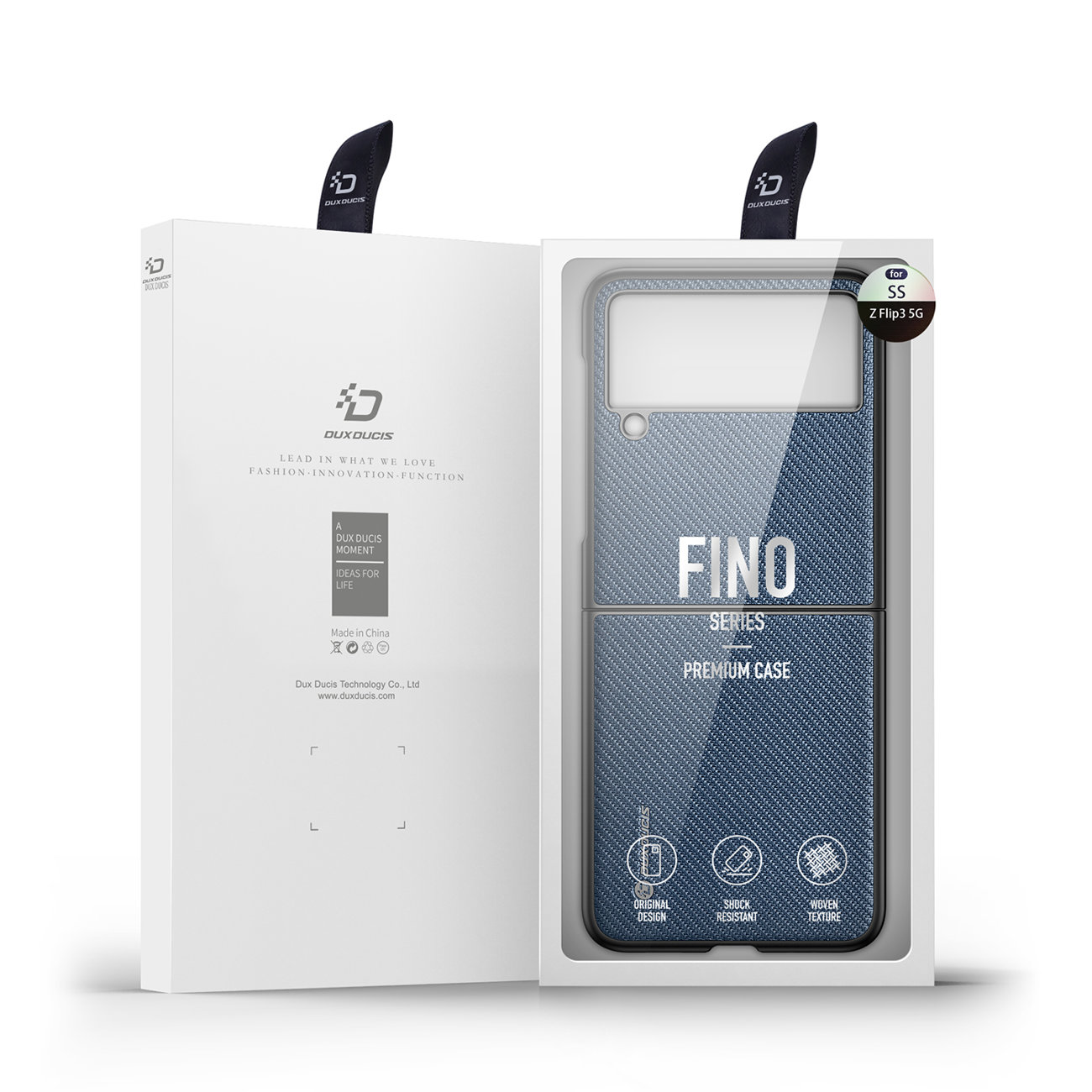 Pokrowiec Dux Ducis Fino niebieski Samsung Galaxy Z Flip 3 / 5