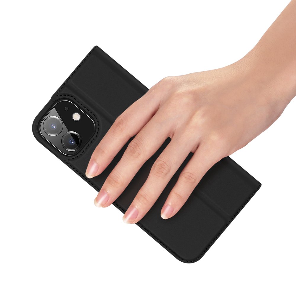 Etui zamykane z klapk i magnesem Dux Ducis Skin Pro czarny Apple iPhone 12 / 8