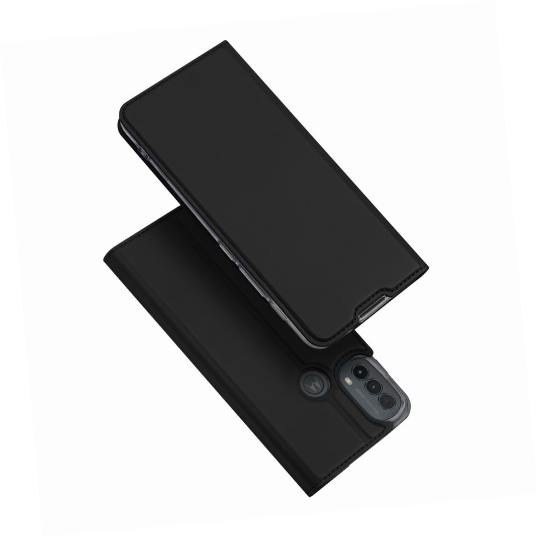 Etui zamykane z klapk� i magnesem Dux Ducis Skin Pro czarny Motorola Moto E30