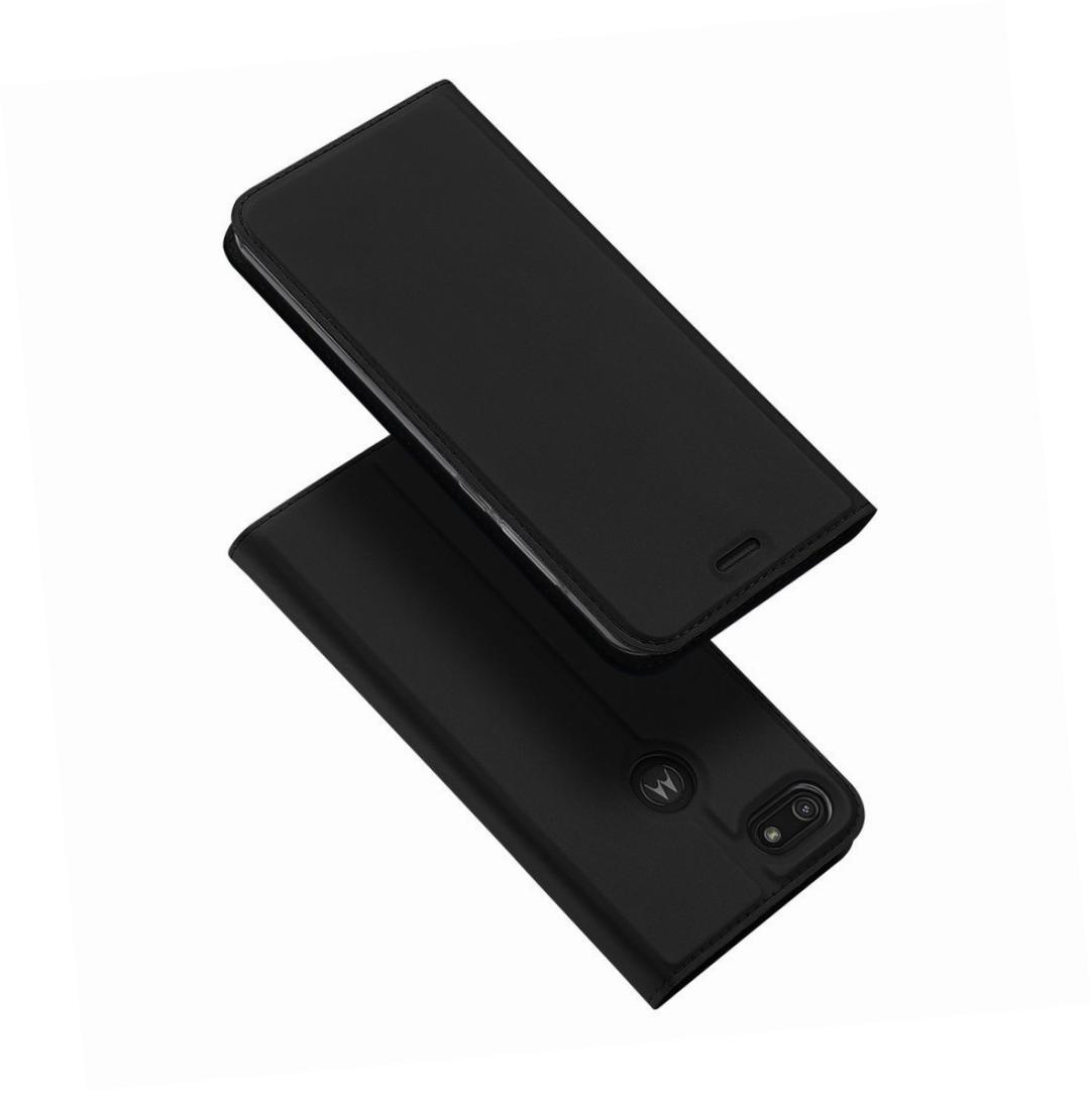 Etui zamykane z klapk� i magnesem Dux Ducis Skin Pro czarny Motorola Moto E6 Play