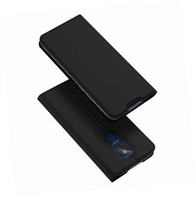 Etui zamykane z klapk� i magnesem Dux Ducis Skin Pro czarny Motorola Moto E7 Plus