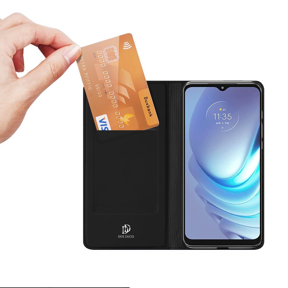 Etui zamykane z klapk� i magnesem Dux Ducis Skin Pro czarny Motorola Moto G50 / 10