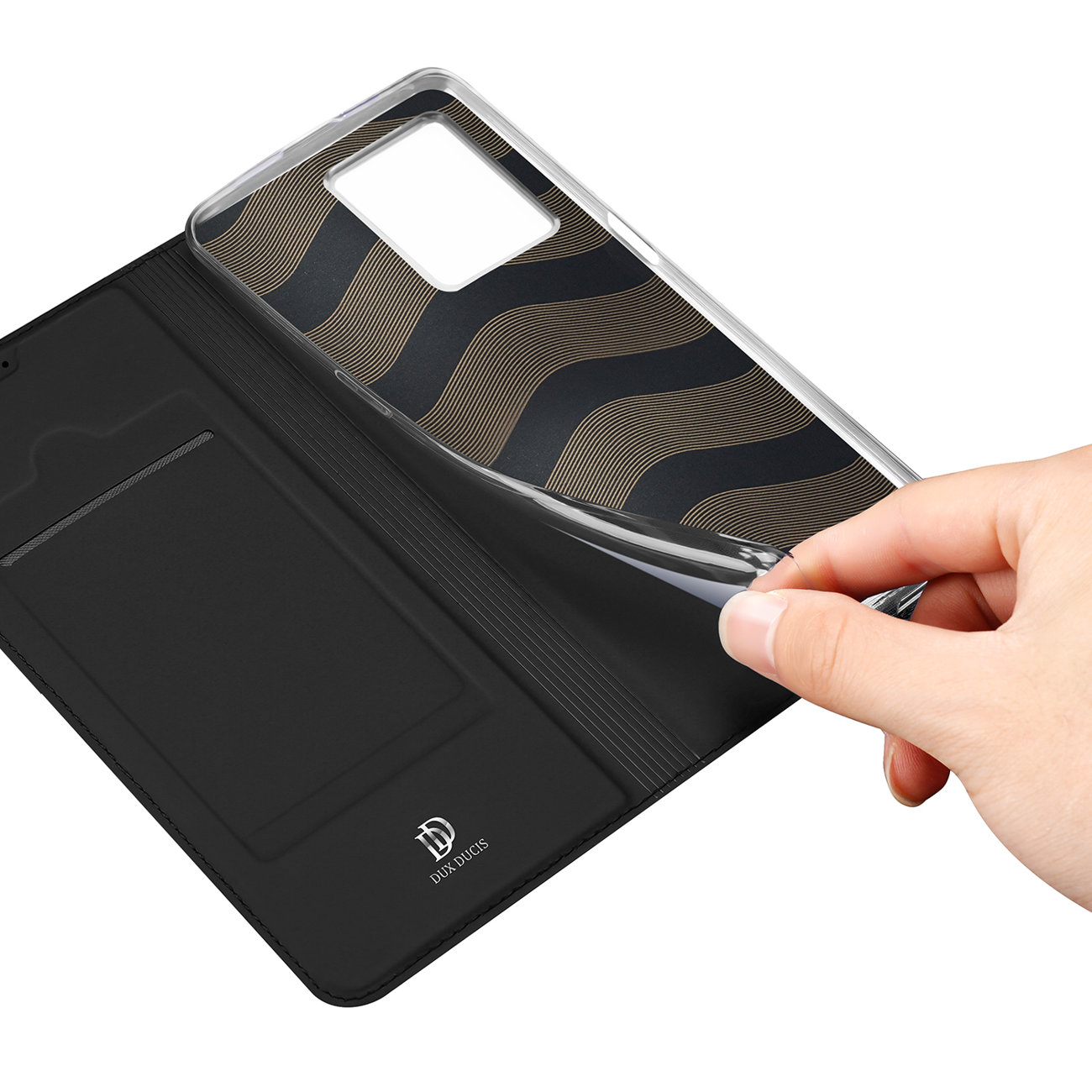 Etui zamykane z klapk� i magnesem Dux Ducis Skin Pro czarny Oppo A57 4G / 8