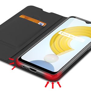 Etui zamykane z klapk� i magnesem Dux Ducis Skin Pro czarny Realme C21 / 11