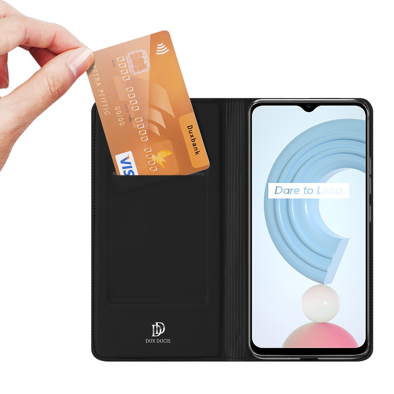 Etui zamykane z klapk� i magnesem Dux Ducis Skin Pro czarny Realme C25Y / 2