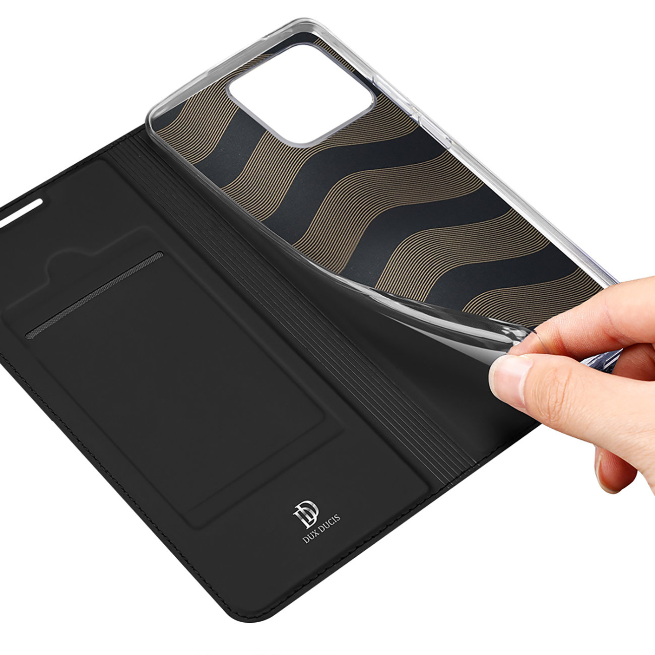 Etui zamykane z klapk� i magnesem Dux Ducis Skin Pro czarny Realme Narzo 50A / 6