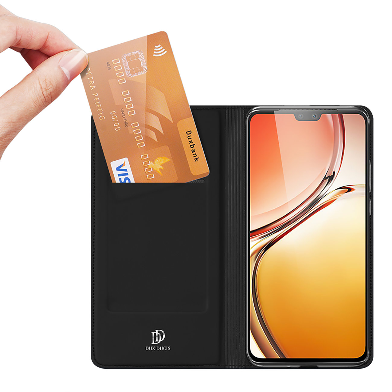 Etui zamykane z klapk� i magnesem Dux Ducis Skin Pro czarny Vivo V23 5G / 2