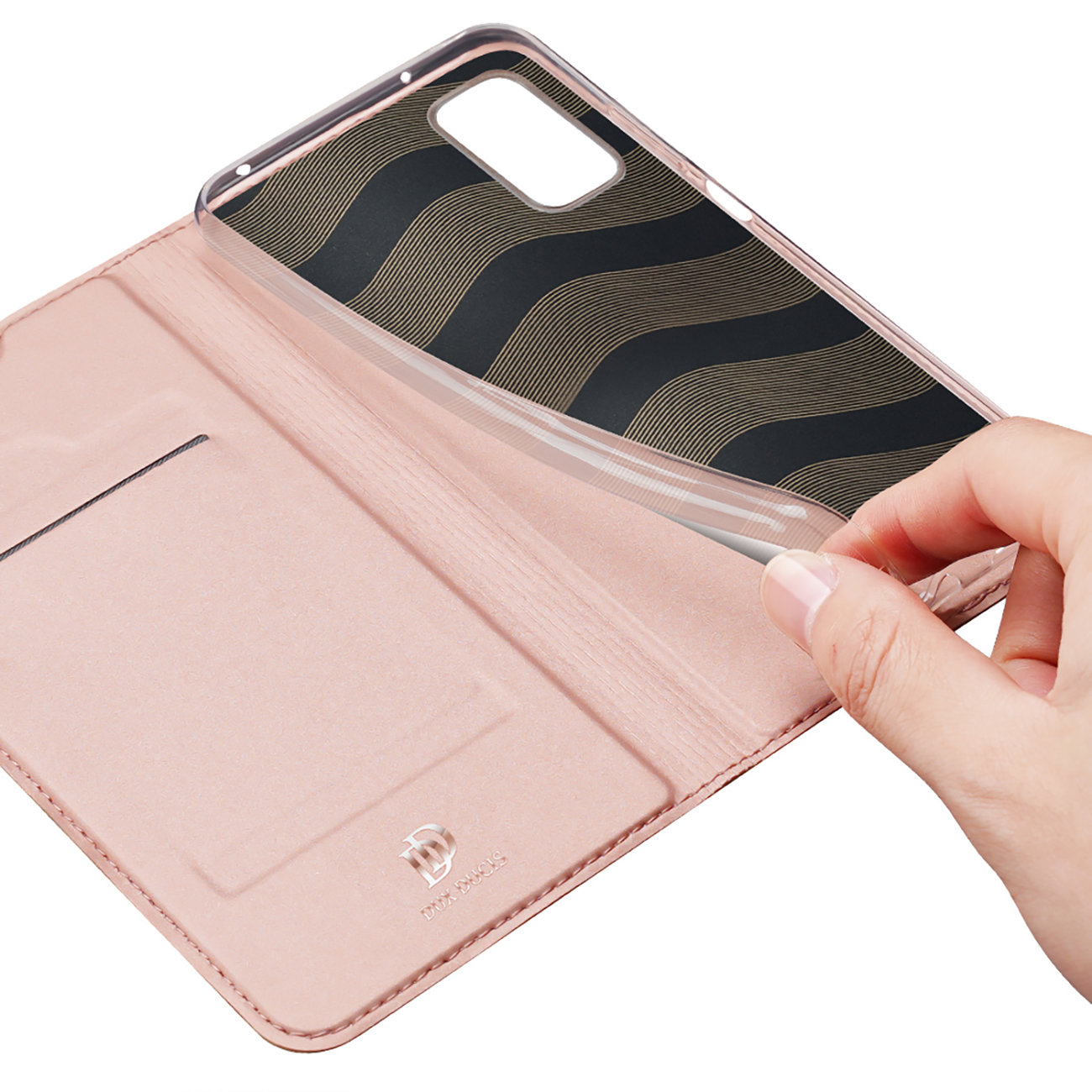 Etui zamykane z klapk� i magnesem Dux Ducis Skin Pro r�owy Xiaomi Redmi 10 5G / 8