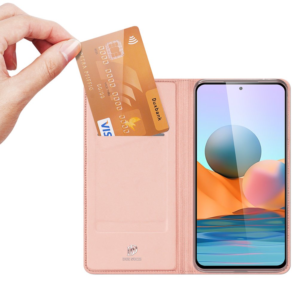 Etui zamykane z klapk� i magnesem Dux Ducis Skin Pro r�owy Xiaomi Redmi Note 10 Pro / 2