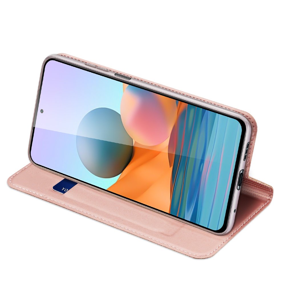 Etui zamykane z klapk� i magnesem Dux Ducis Skin Pro r�owy Xiaomi Redmi Note 10 Pro / 6