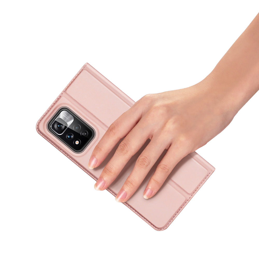 Etui zamykane z klapk i magnesem Dux Ducis Skin Pro rowy Xiaomi Redmi Note 11T 5G / 7