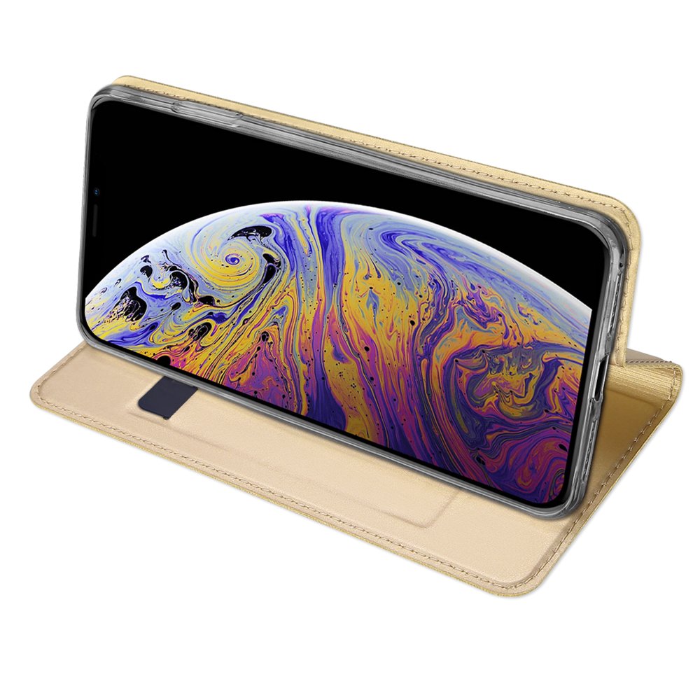 Etui zamykane z klapk� i magnesem Dux Ducis Skin Pro z�oty Apple iPhone 11 / 5