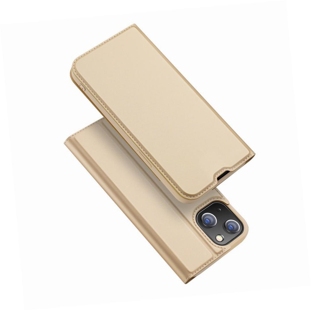Etui zamykane z klapk� i magnesem Dux Ducis Skin Pro z�oty Apple iPhone 13