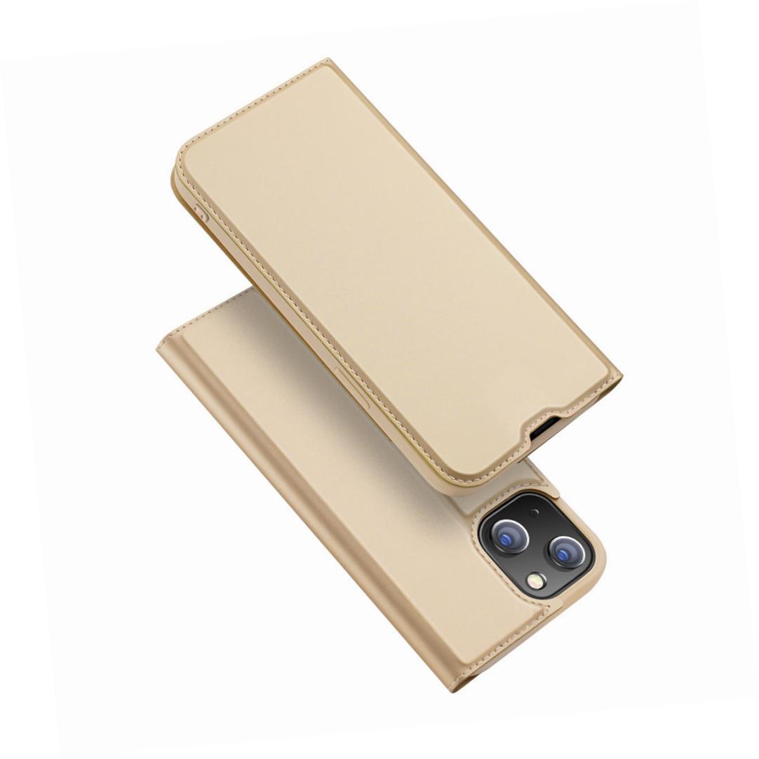 Etui zamykane z klapk� i magnesem Dux Ducis Skin Pro z�oty Apple iPhone 13 Mini