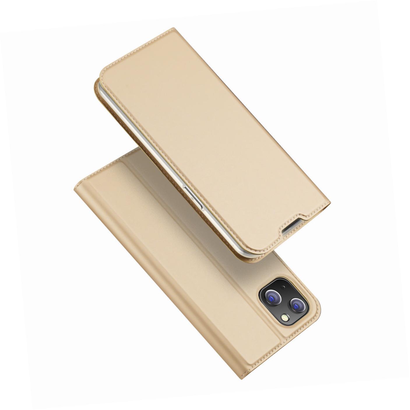 Etui zamykane z klapk� i magnesem Dux Ducis Skin Pro z�oty Apple iPhone 14 Plus