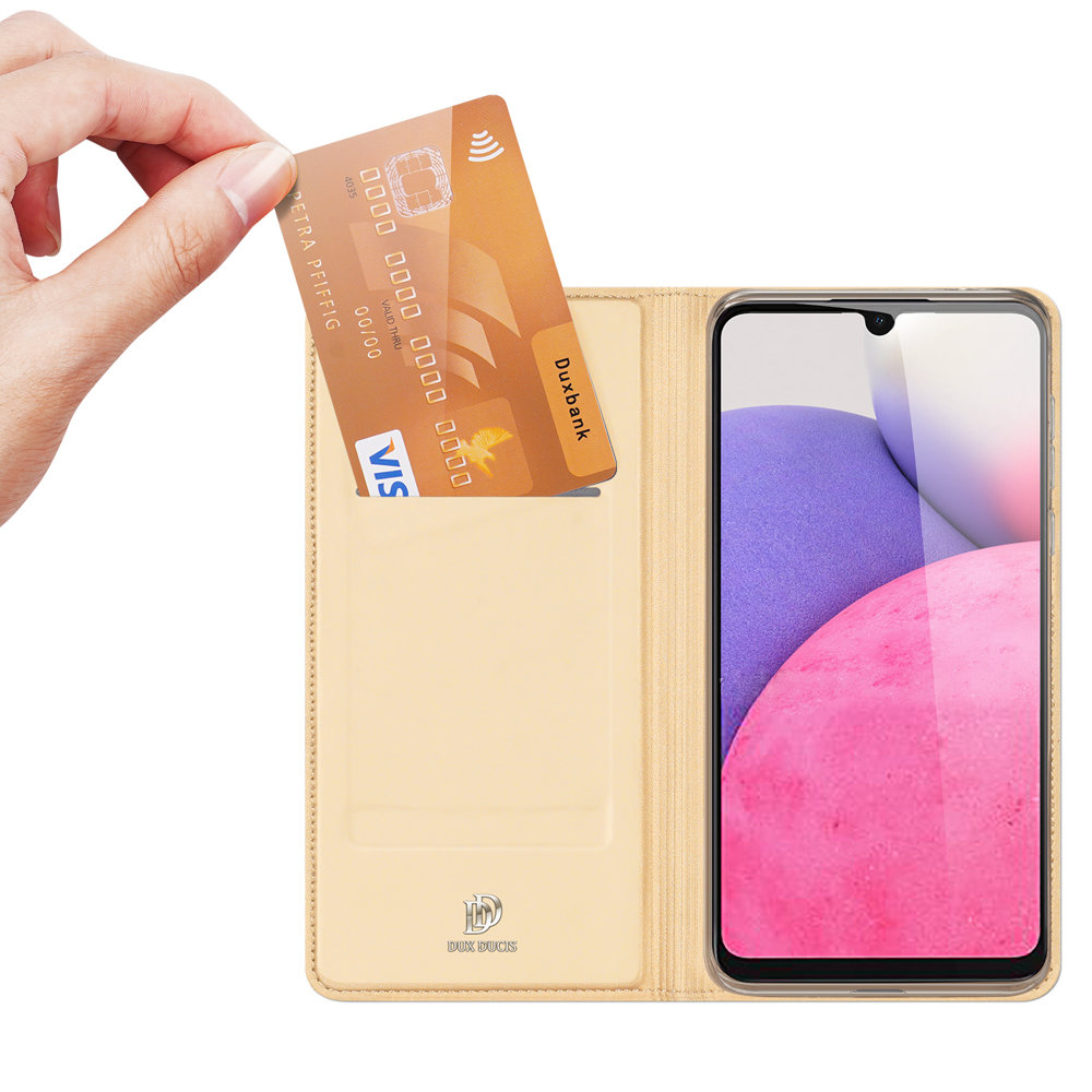 Etui zamykane z klapką i magnesem Dux Ducis Skin Pro złoty Samsung Galaxy A33 5G / 2 Etui zamykane z klapką i magnesem Dux Ducis Skin Pro złoty Samsung Galaxy A33 5G / 2