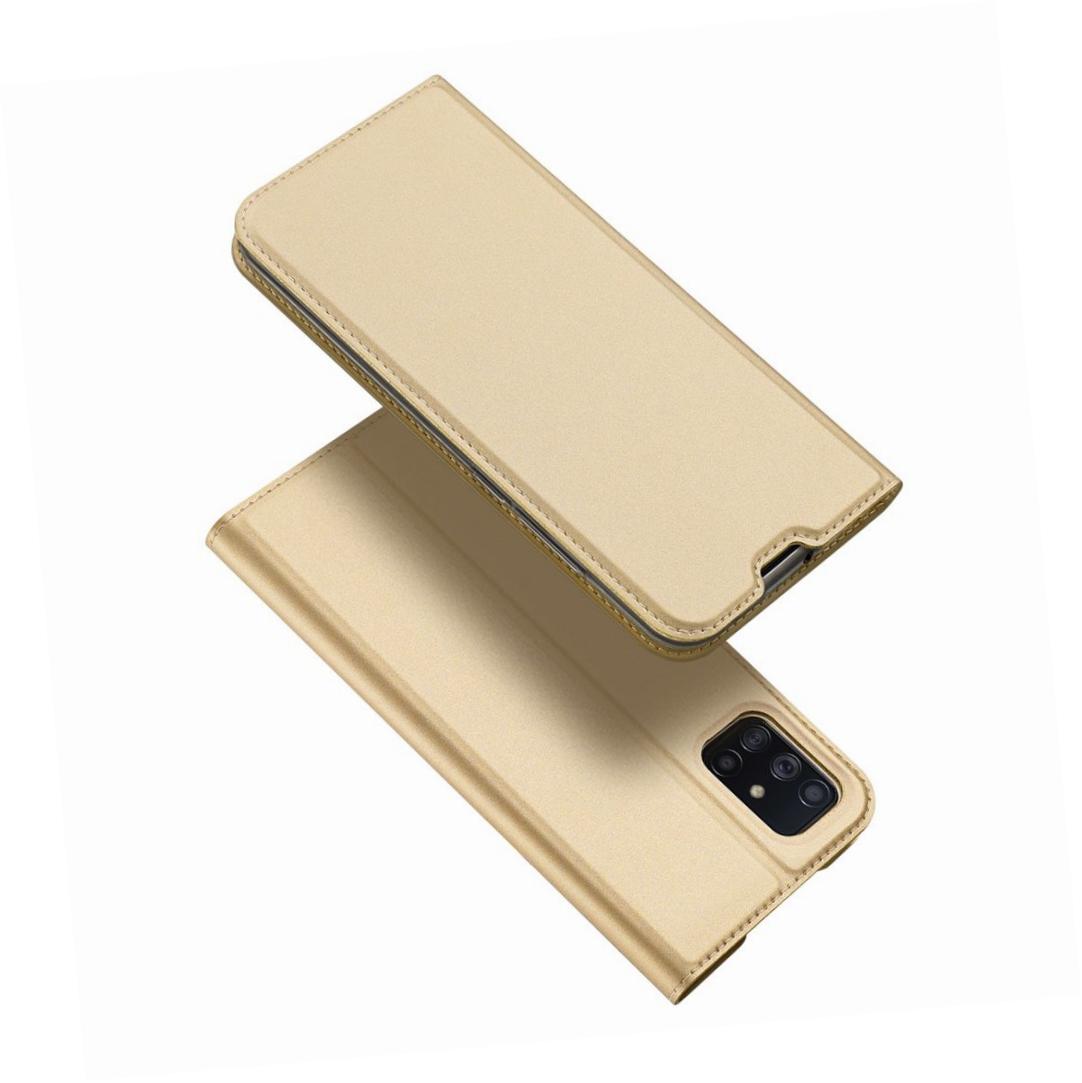 Etui zamykane z klapk� i magnesem Dux Ducis Skin Pro z�oty Samsung Galaxy A71