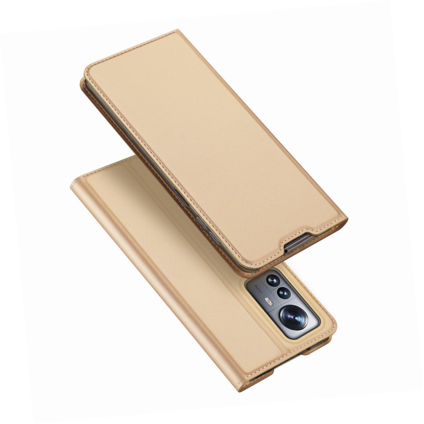 Etui zamykane z klapk� i magnesem Dux Ducis Skin Pro z�oty Xiaomi 12 Pro