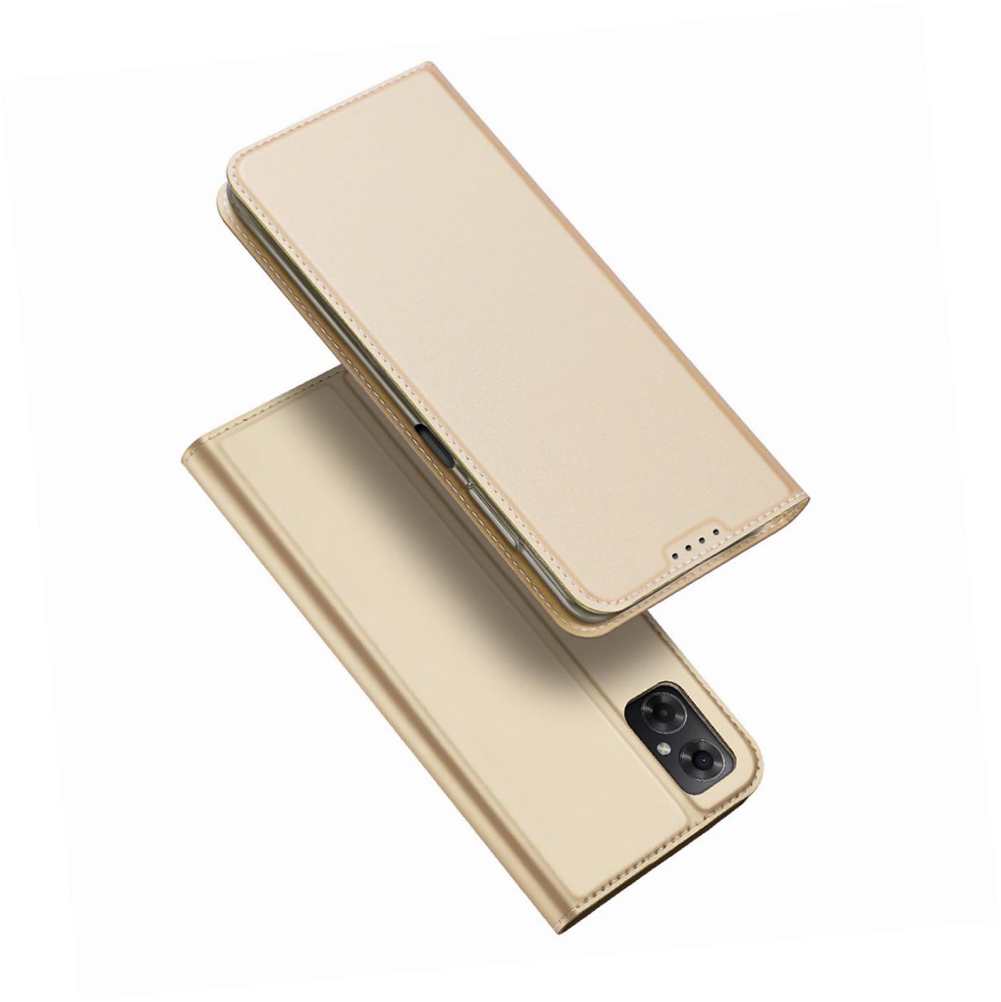 Etui zamykane z klapk� i magnesem Dux Ducis Skin Pro z�oty Xiaomi Redmi 10 5G