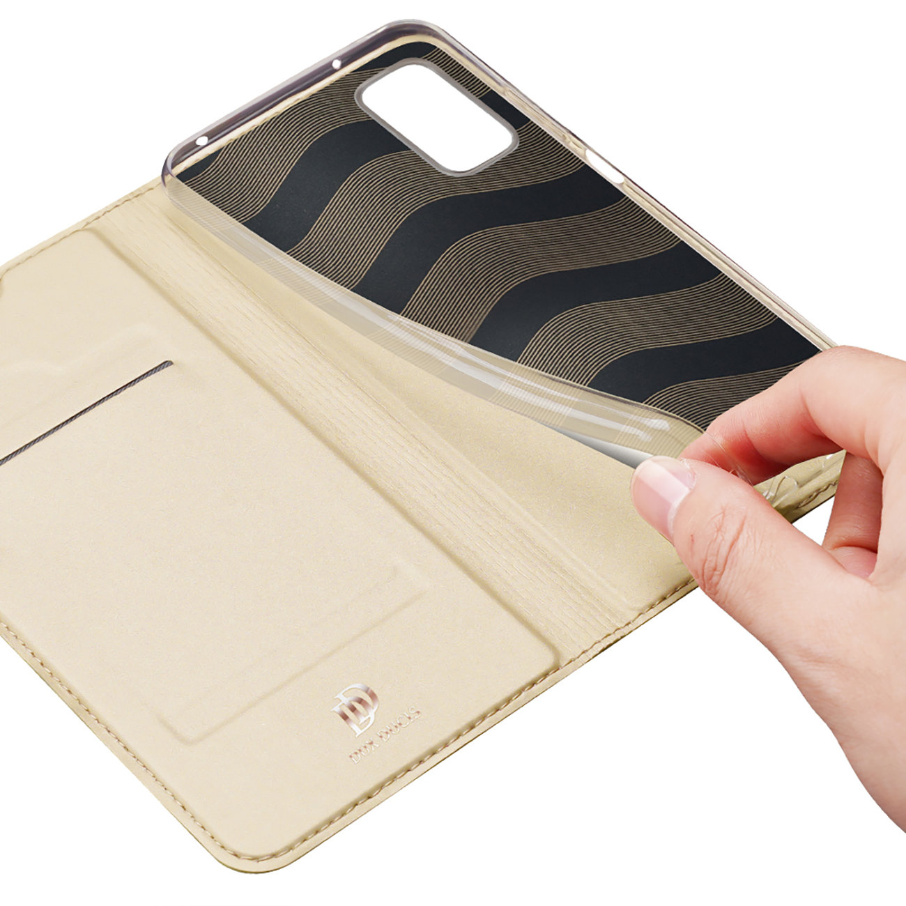 Etui zamykane z klapk� i magnesem Dux Ducis Skin Pro z�oty Xiaomi Redmi 10 5G / 8