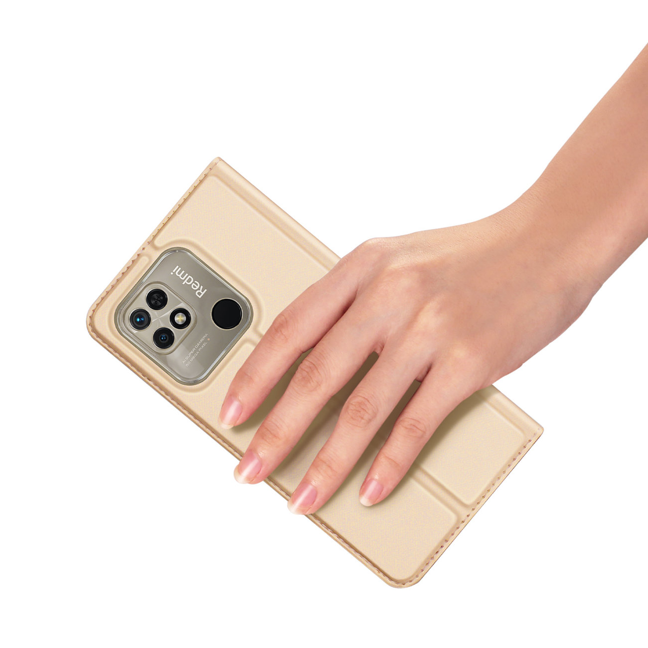 Etui zamykane z klapk� i magnesem Dux Ducis Skin Pro z�oty Xiaomi Redmi 10C / 8