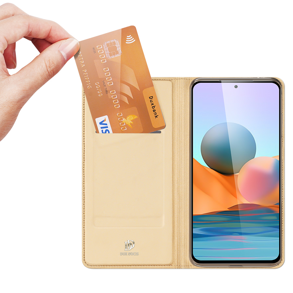 Etui zamykane z klapk� i magnesem Dux Ducis Skin Pro z�oty Xiaomi Redmi Note 10 Pro / 2