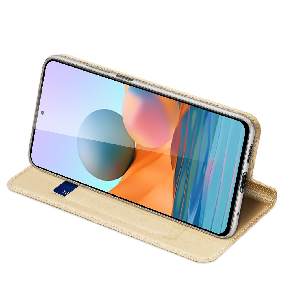Etui zamykane z klapk� i magnesem Dux Ducis Skin Pro z�oty Xiaomi Redmi Note 10 Pro / 5