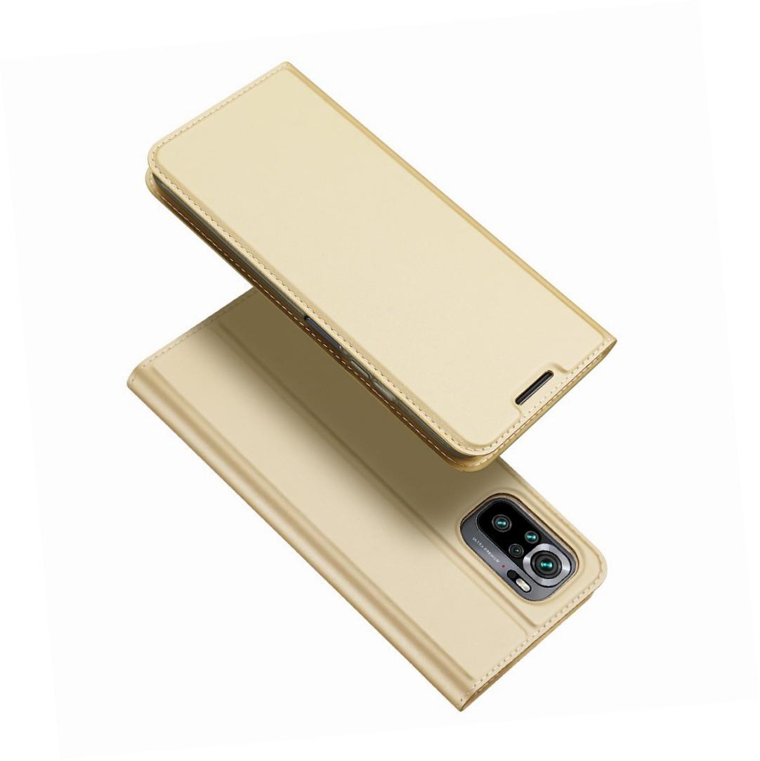 Etui zamykane z klapk� i magnesem Dux Ducis Skin Pro z�oty Xiaomi Redmi Note 10S
