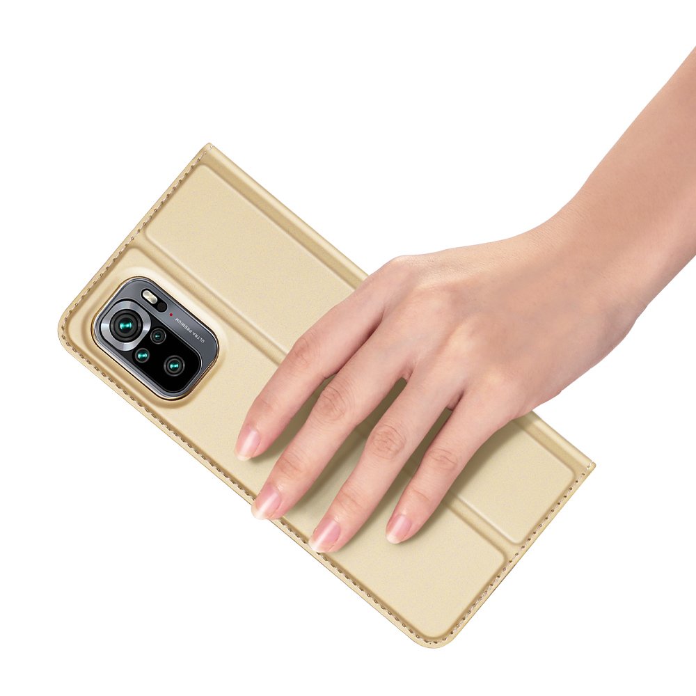 Etui zamykane z klapk i magnesem Dux Ducis Skin Pro zoty Xiaomi Redmi Note 10S / 9