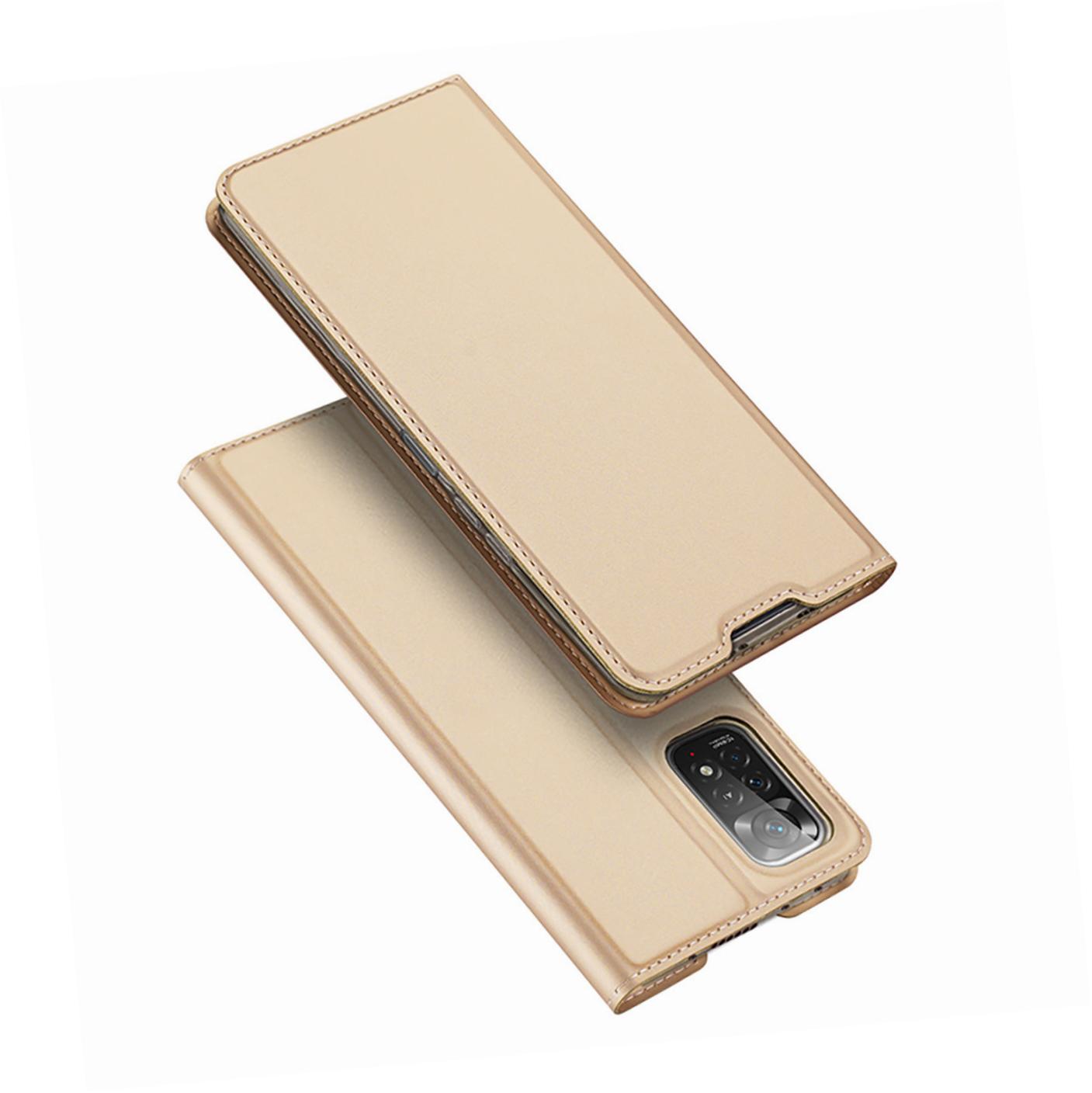 Etui zamykane z klapk� i magnesem Dux Ducis Skin Pro z�oty Xiaomi Redmi Note 11 Pro+ 5G