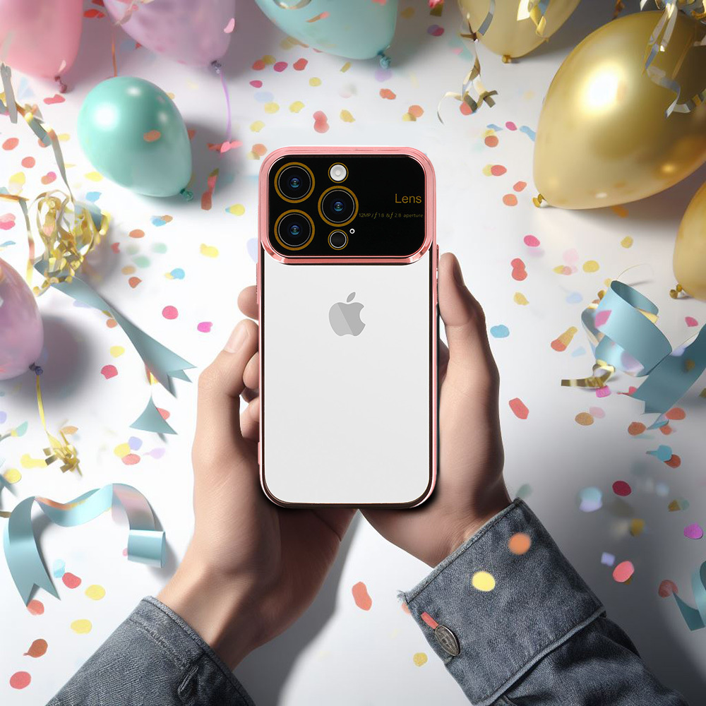 Pokrowiec Electro Lens Case jasnor�owy Apple iPhone 15 Pro / 9