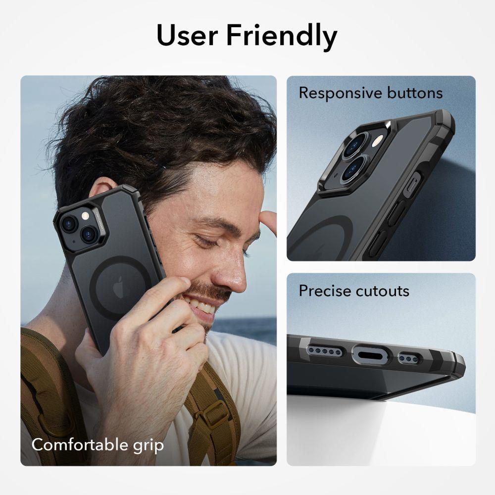 Pokrowiec Esr Air Armor Halolock Magsafe czarny Apple iPhone 15 / 8 Pokrowiec Esr Air Armor Halolock Magsafe czarny Apple iPhone 15 / 8