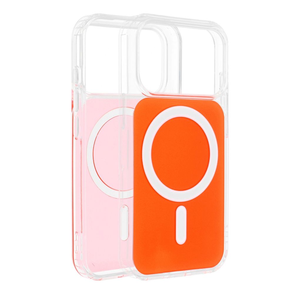 Pokrowiec Etui Clear Fusion Mag Cover kompatybilny z MagSafe pomara�czowy Apple iPhone 17 Pro / 6
