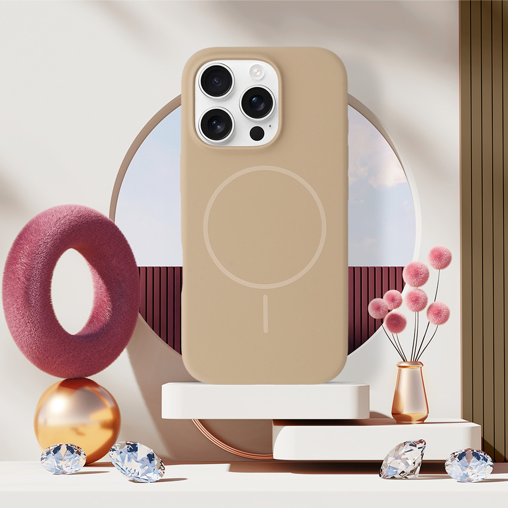 Pokrowiec Etui MagSafe Slim Silicone br�zowy Apple iPhone 15 / 5