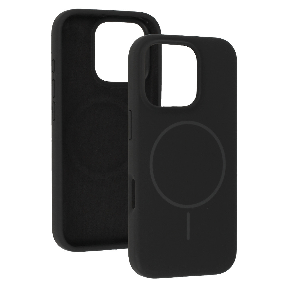 Pokrowiec Etui MagSafe Slim Silicone czarny Apple iPhone 17 Air / 7