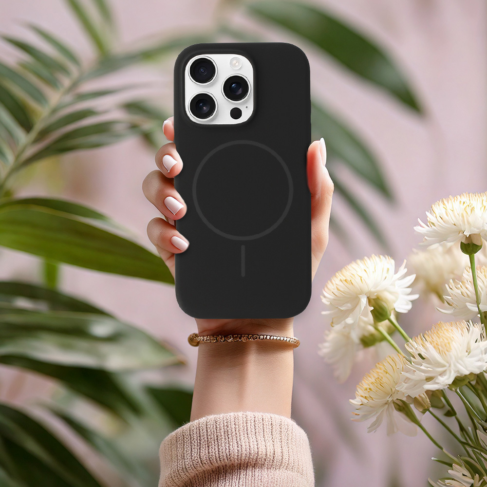 Pokrowiec Etui MagSafe Slim Silicone czarny Samsung Galaxy S25 Ultra / 6