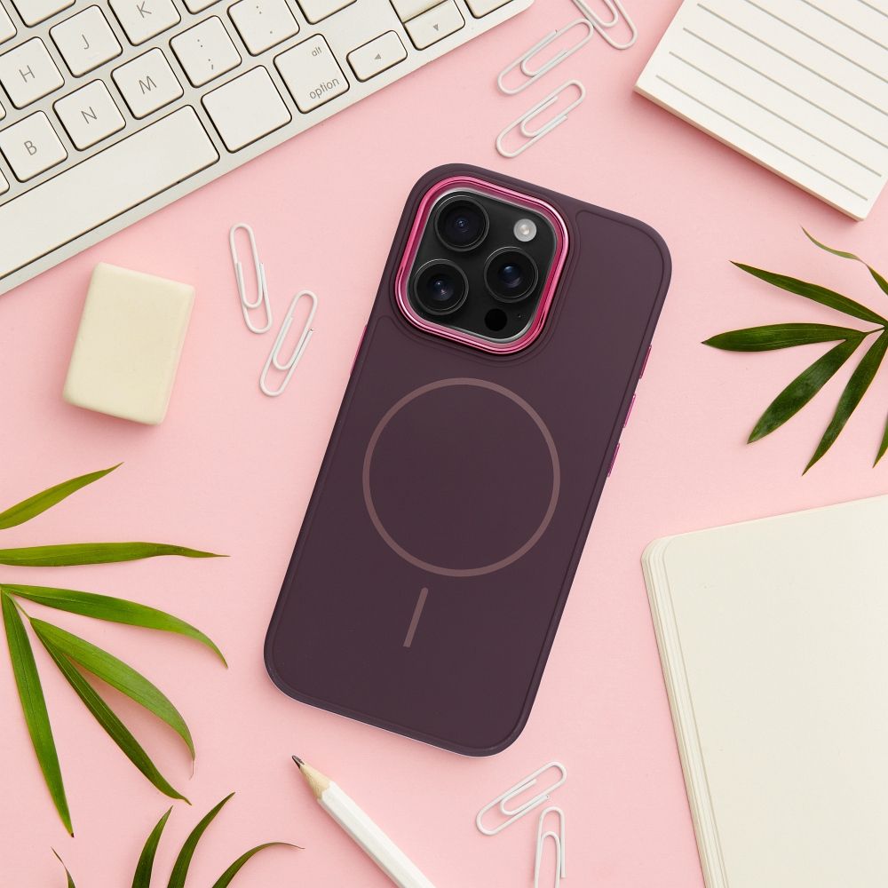 Pokrowiec Etui silikonowe magnetyczne z funkcją MagSafe MAG COVER fioletowy Apple iPhone 12 Pro / 3 Pokrowiec Etui silikonowe magnetyczne z funkcją MagSafe MAG COVER fioletowy Apple iPhone 12 Pro / 3