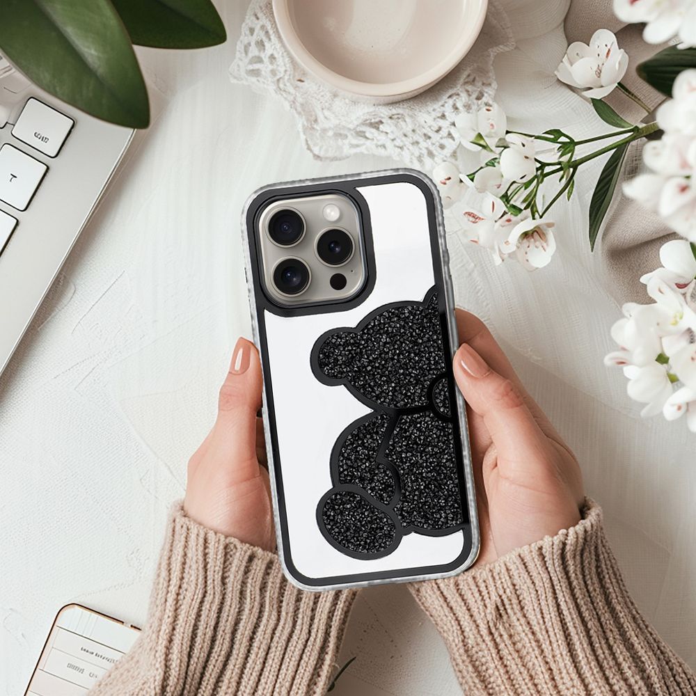 Pokrowiec Etui Teddy Bear czarny Apple iPhone 7 / 4 Pokrowiec Etui Teddy Bear czarny Apple iPhone 7 / 4