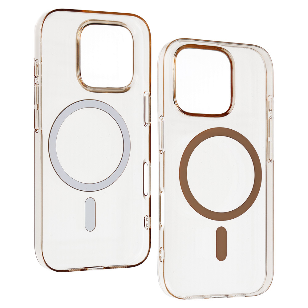 Pokrowiec etui Transparent Slim Magsafe Case br�zowy Apple iPhone 15 Pro / 4