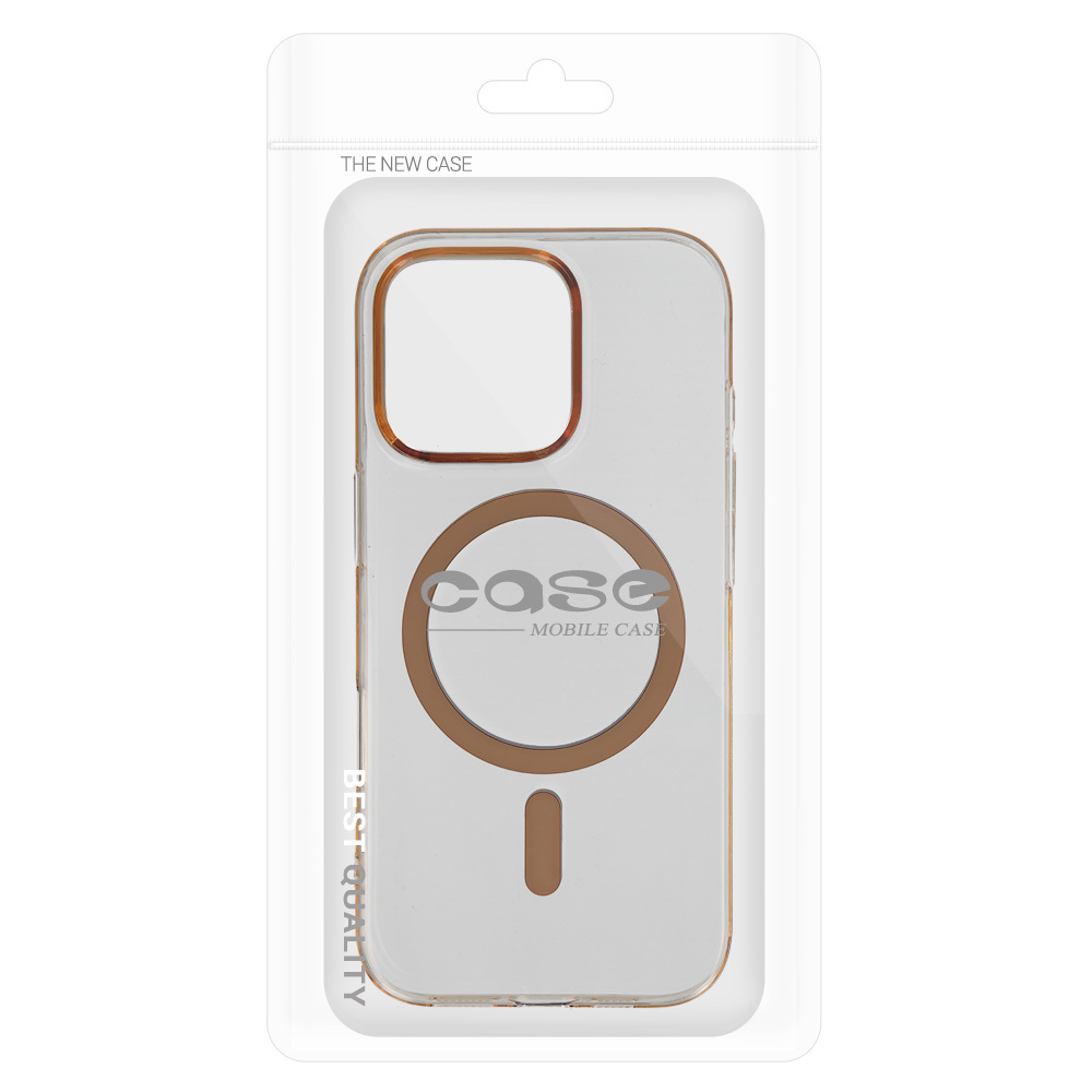 Pokrowiec etui Transparent Slim Magsafe Case br�zowy Apple iPhone 15 Pro / 6