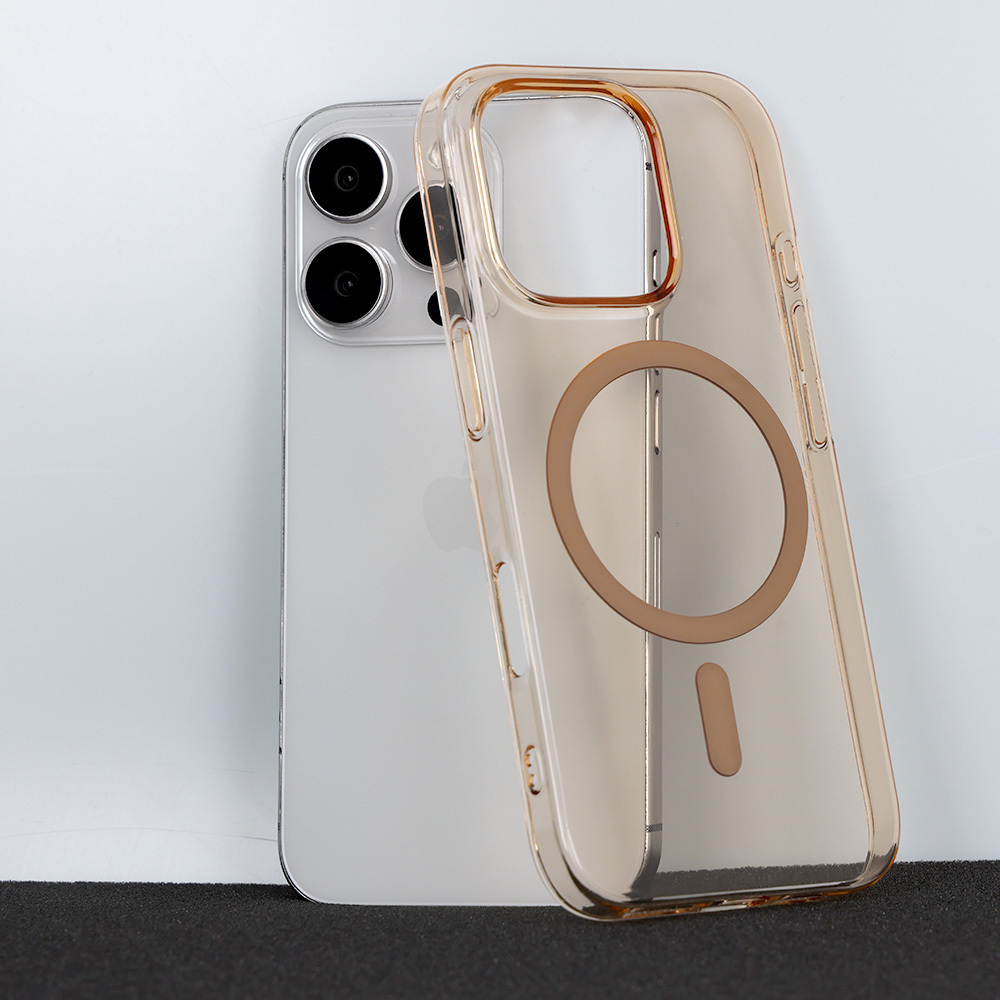 Pokrowiec etui Transparent Slim Magsafe Case brązowy Apple iPhone 16 / 5 Pokrowiec etui Transparent Slim Magsafe Case brązowy Apple iPhone 16 / 5