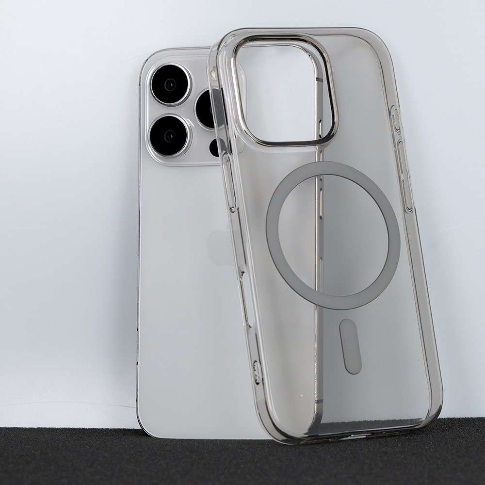 Pokrowiec etui Transparent Slim Magsafe Case grafitowy Apple iPhone 14 / 5 Pokrowiec etui Transparent Slim Magsafe Case grafitowy Apple iPhone 14 / 5